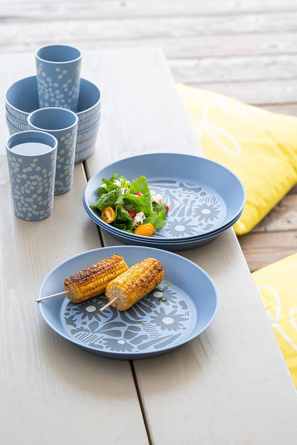 Assiette Blomster Plate Daisy 20,5 cm, bleue