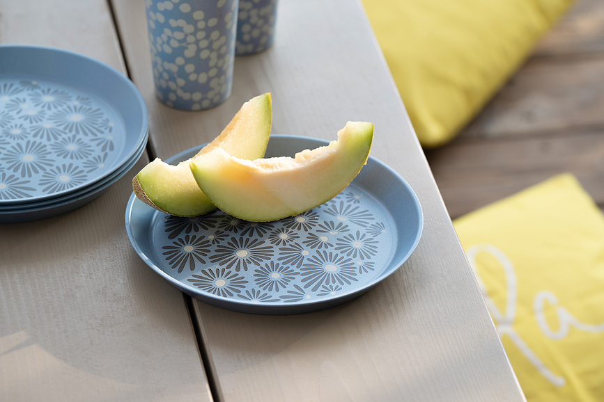 Assiette Blomster Plate Daisy 20,5 cm, bleue