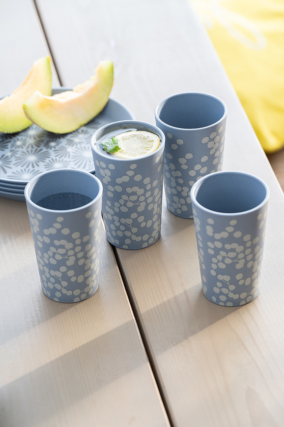 Blomster Cup mugg 350 ml, blå
