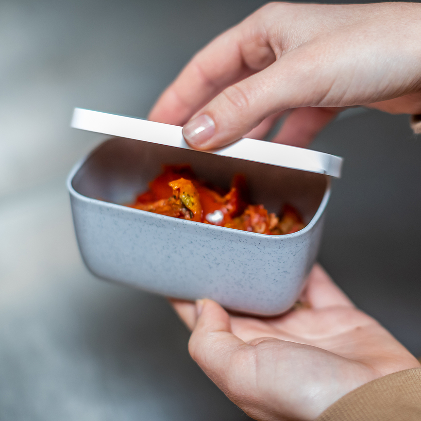 Candy Ready Organic Nature Posode za malico s priborom, peščene, 3-delni set