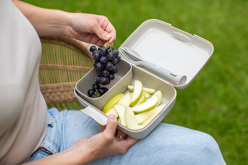 Candy Ready Organic Nature Posude za ručak s priborom za jelo pješčane Set od 3 dijela