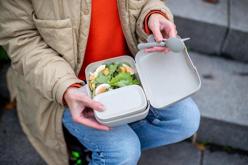 Candy Ready Organic Nature Δοχεία Φαγητού με μαχαιροπίρουνα, αμμώδη, Σετ 3 τεμαχίων