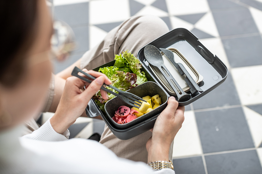 Candy Ready Organic Nature Δοχεία Φαγητού με μαχαιροπίρουνα, αμμώδη, Σετ 3 τεμαχίων