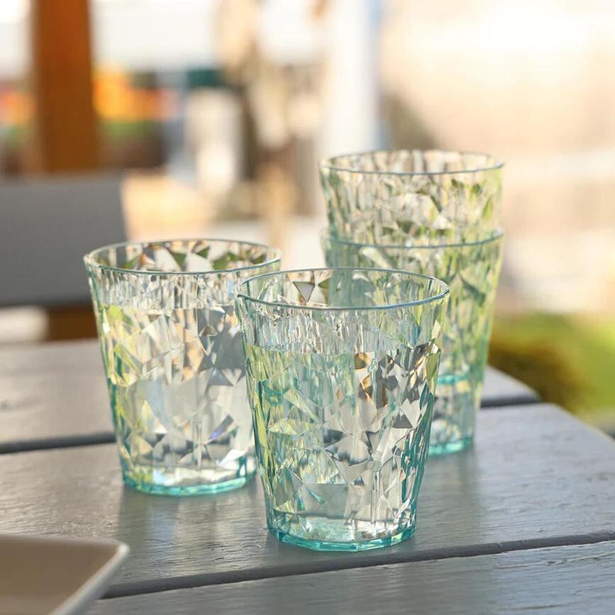 Чашки Club No. 1 250 ml, прозорі, нефритовий, 4 шт.