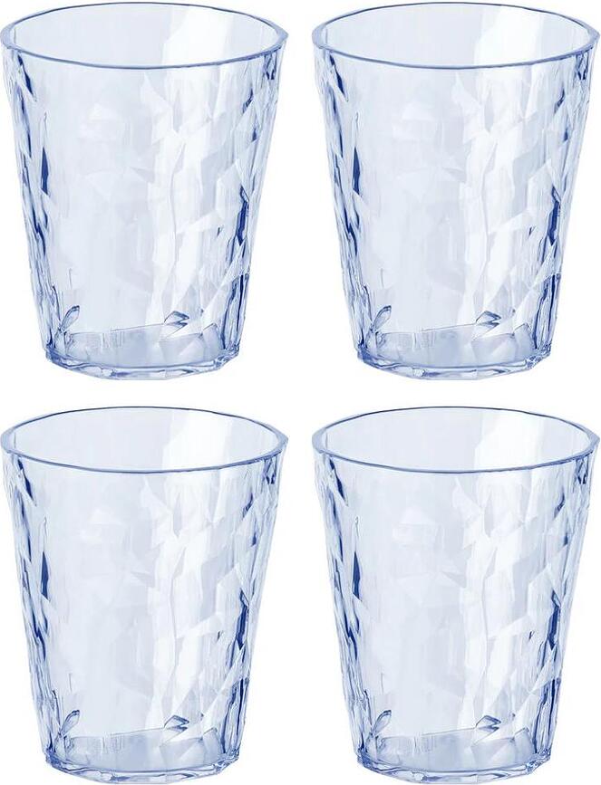 Чашки Club No. 1 250 ml, прозорі, сині, 4 шт.