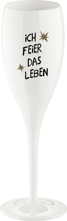 Cheers Ποτήρι Σαμπάνιας, με επιγραφή Ich Feier Das Leben