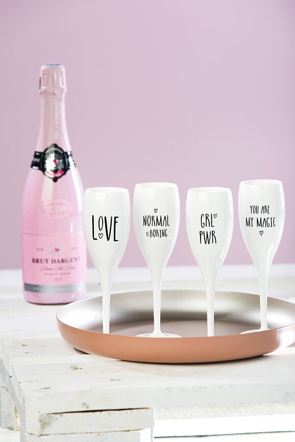 Cheers Ποτήρι Σαμπάνιας, με στάμπα "La Vie Est Nulle Sans Bulle"