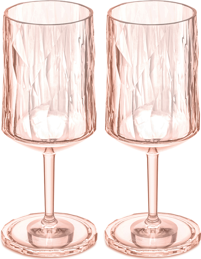 Club No. 4 Superglas Kozarci za vino, rožnati kremen, 2 kosa