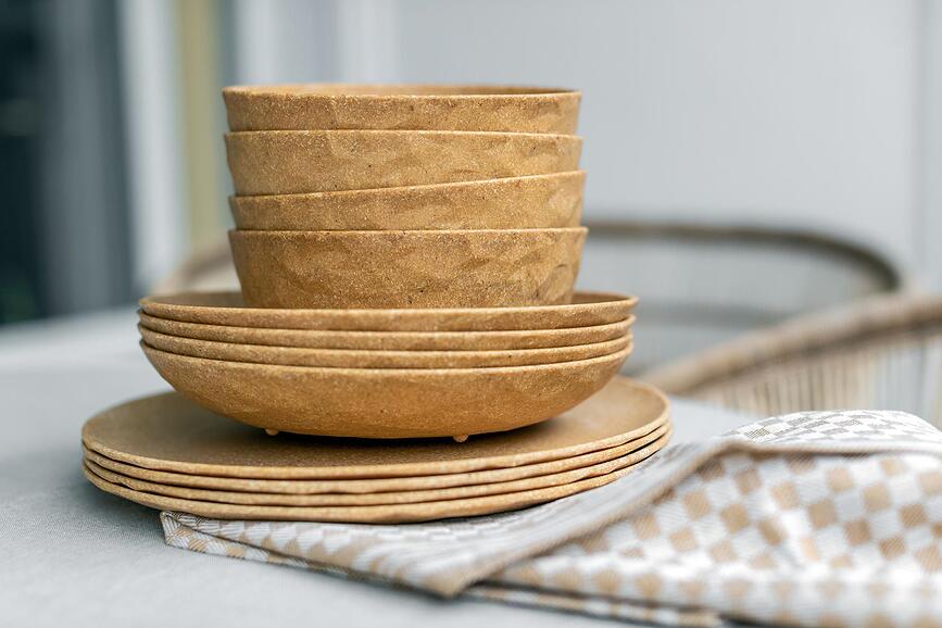 Club Organic Nature Assiettes 26 cm, grises, Lot de 4