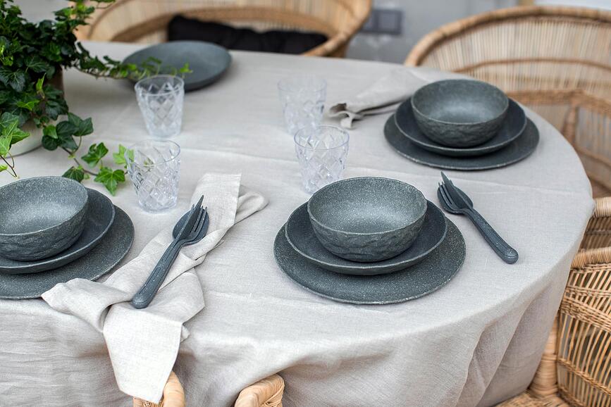 Club Organic Nature Assiettes 26 cm, grises, Lot de 4