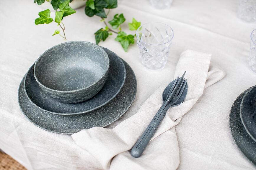 Club Organic Nature Assiettes 26 cm, grises, Lot de 4