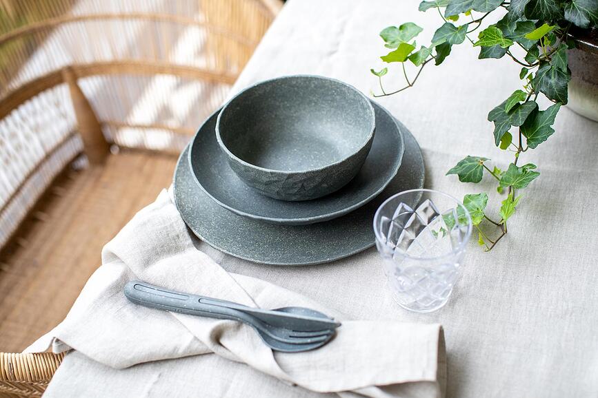 Club Organic Nature Assiettes 26 cm, grises, Lot de 4