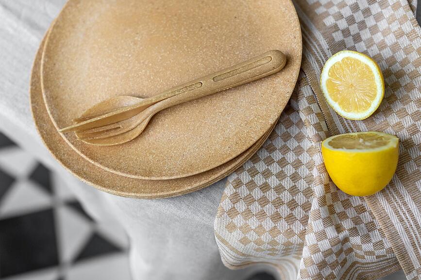 Club Organic Nature Assiettes 26 cm, grises, Lot de 4