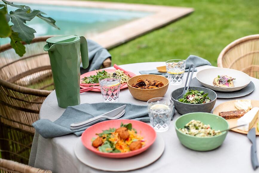 Club Organic Nature Assiettes Creuses, sable, Lot de 4