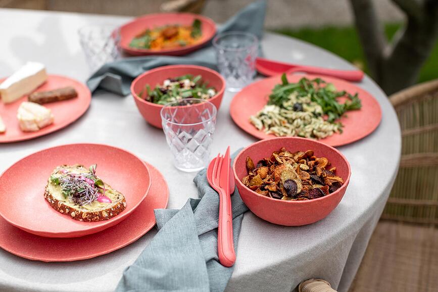 Club Organic Nature Assiettes Creuses, sable, Lot de 4