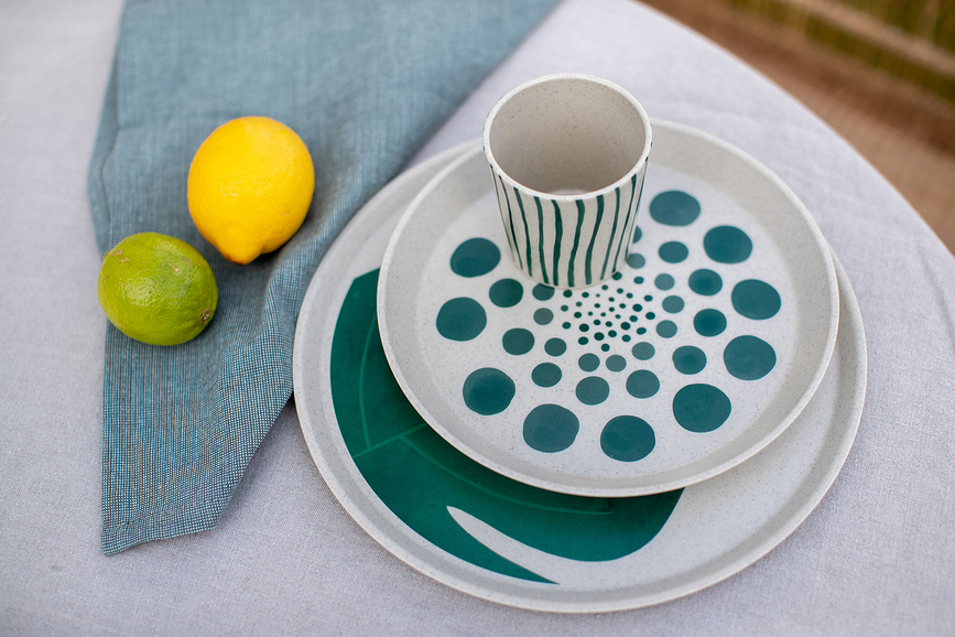 Connect Nature Assiette Petit-Déjeuner 20,5 cm, motif monstera