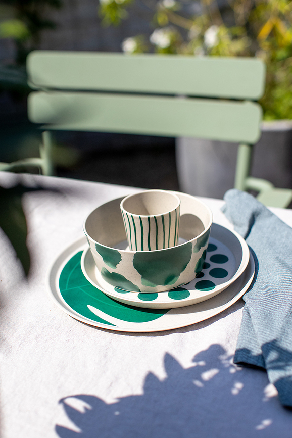 Connect Nature Assiette Petit-Déjeuner 20,5 cm, motif monstera