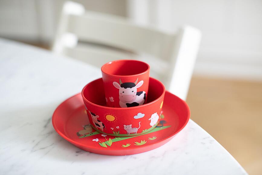 Connect Organic Harry Set de Vaisselle pour Enfant, Set 3 pièces