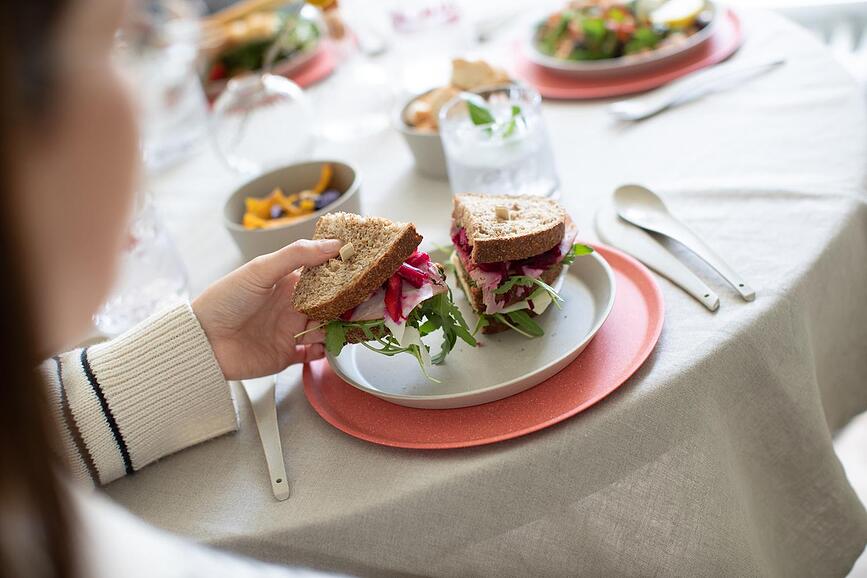 Connect Organic Nature Assiettes 25,5 cm, grises, Lot de 4