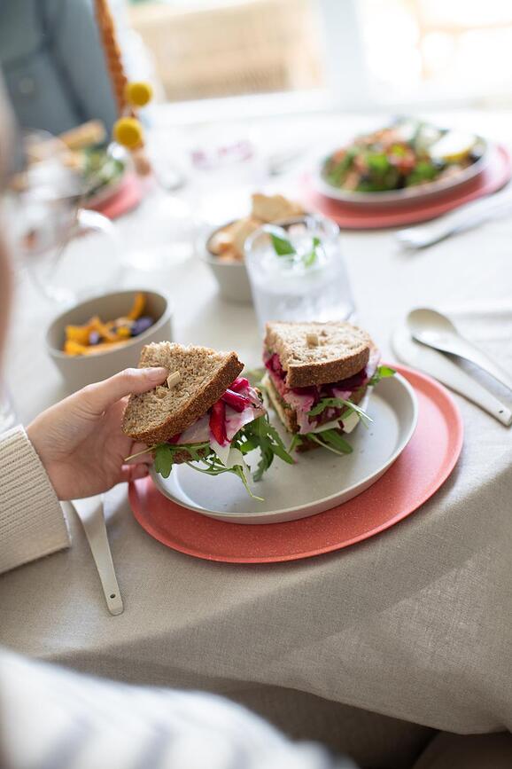 Connect Organic Nature Assiettes à Dessert, grises, Lot de 4