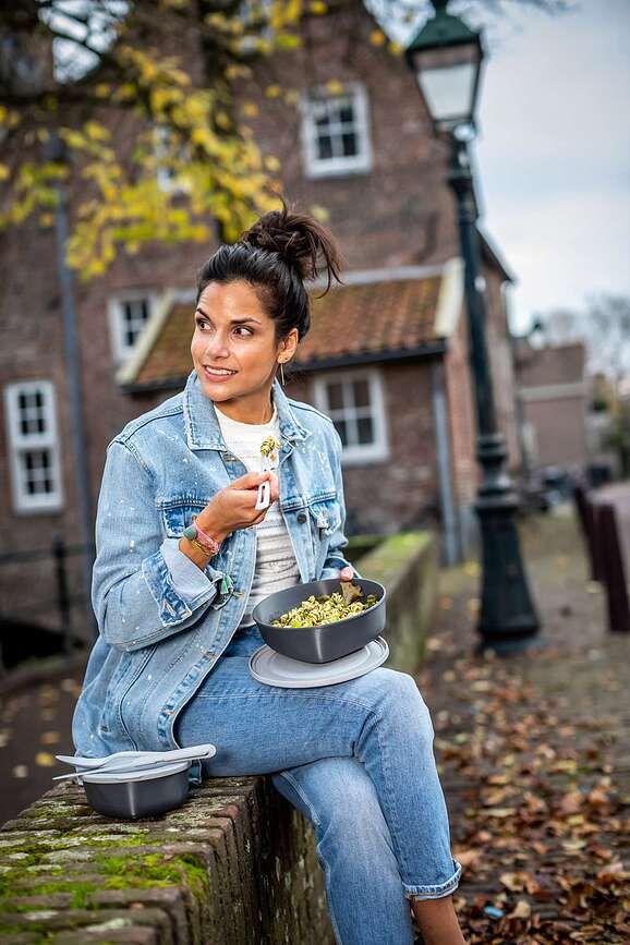 Connect Organic Posoda s pokrovom, 1,3 l, roza