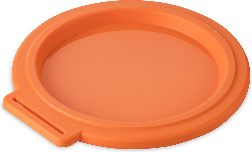 Contenedor Nora 700 ml, a rayas, naranja y rosa, con tapa