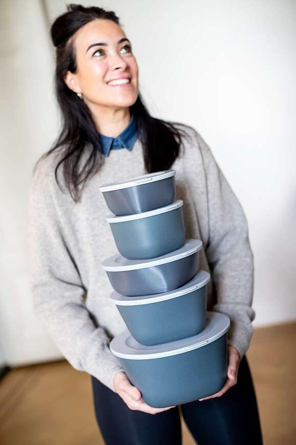 Contenedor Connect Organic 1,3 l, rosa, con tapa