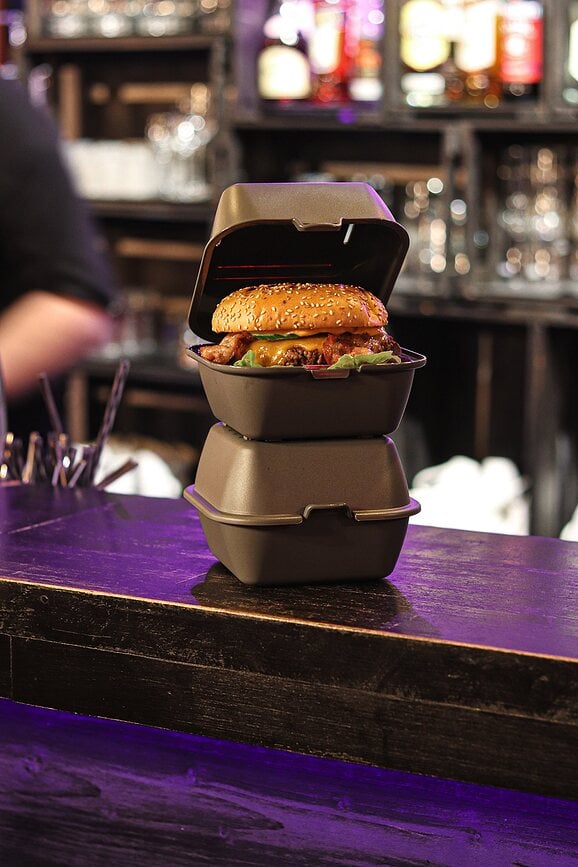 Contenedor Move Organic Nature, para servir y transportar hamburguesas