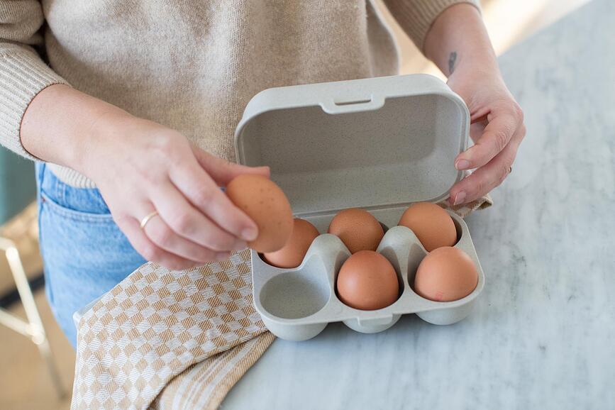 Huevera Eggs To Go Organic Nature mini, gris