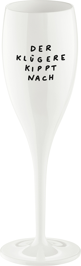 Copa de champán Cheers con inscripción Der Klügere Kipp Nach