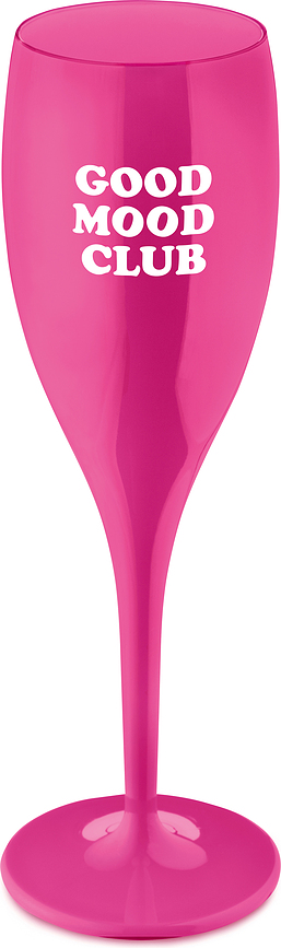 Copa de champán Cheers con inscripción Good Mood Club
