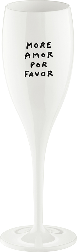 Copa de champán Cheers con inscripción More Amor Por Favor