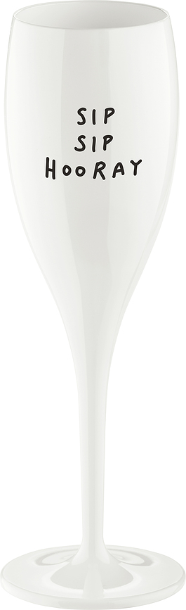 Copa de champán Cheers con inscripción Sip Sip Hooray