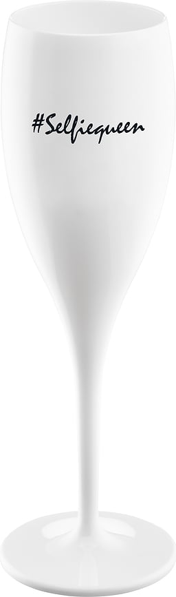 Copa de Champán Cheers, con mensaje "SelfieQueen"