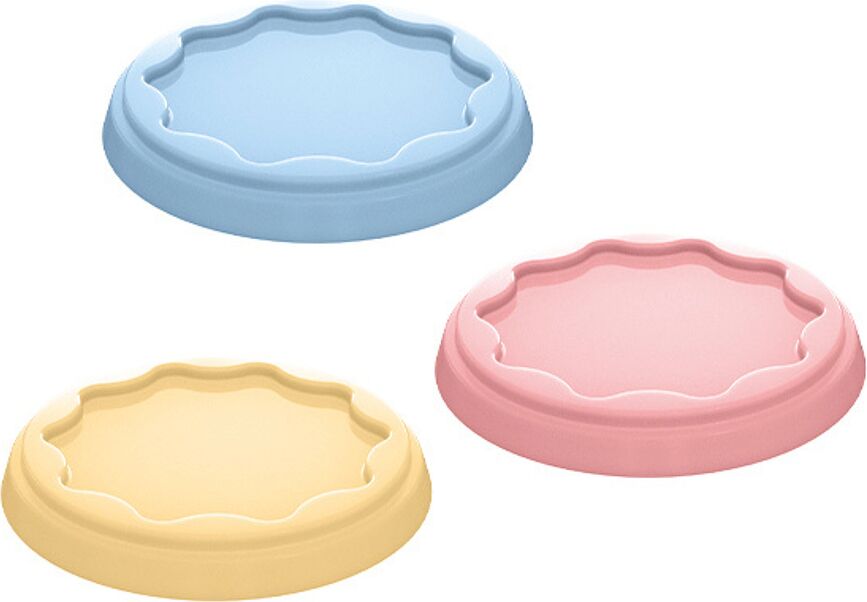 Couvercles pour yaourts Fresh bleu-rose-jaune, lot de 3