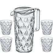 Crystal Pitcher with four glasses