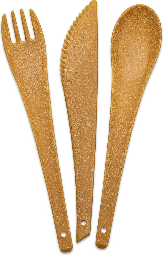 Cubiertos Rio Organic Nature, color madera, Set de 3 piezas