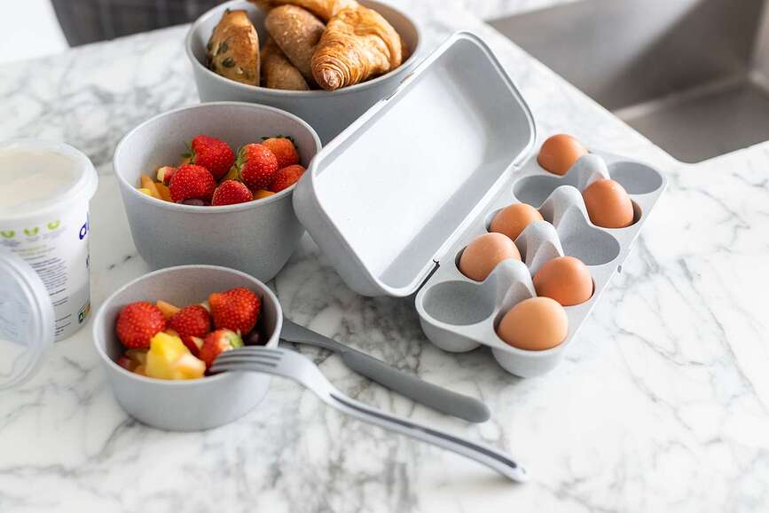 Eggs To Go Organic Boîte à Œufs, grise