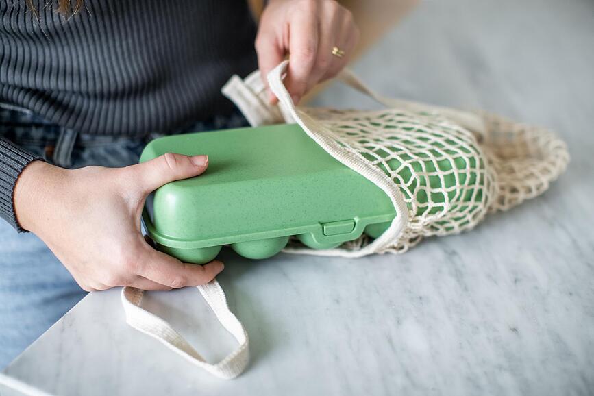 Eggs To Go Organic Nature Boîte à Œufs, vert clair