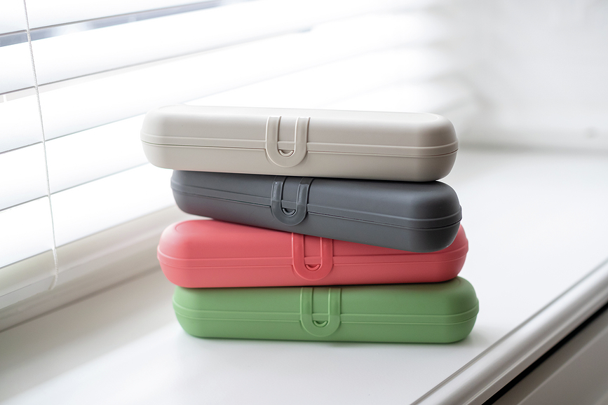 Estuche para cubiertos Klikk Organic, celeste