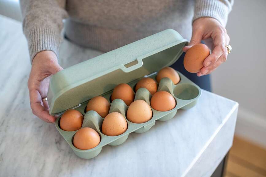 Huevera Eggs To Go Organic, para 10 huevos, gris