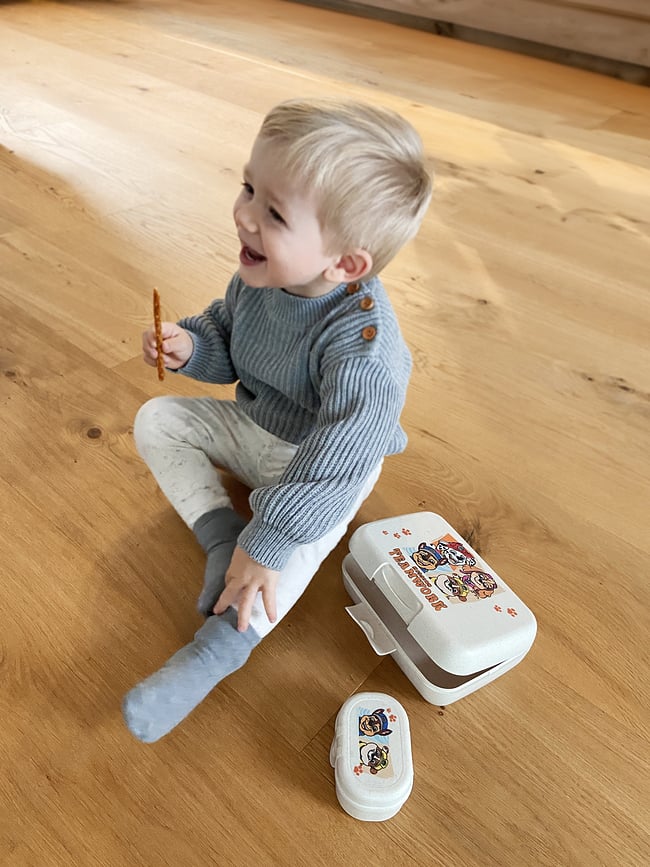 Fiambrera infantil orgánica Pascal Mini, Patrulla Canina, amarilla