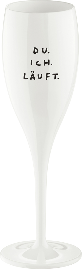 Flûte à champagne Cheers avec inscription Du Ich Läuft