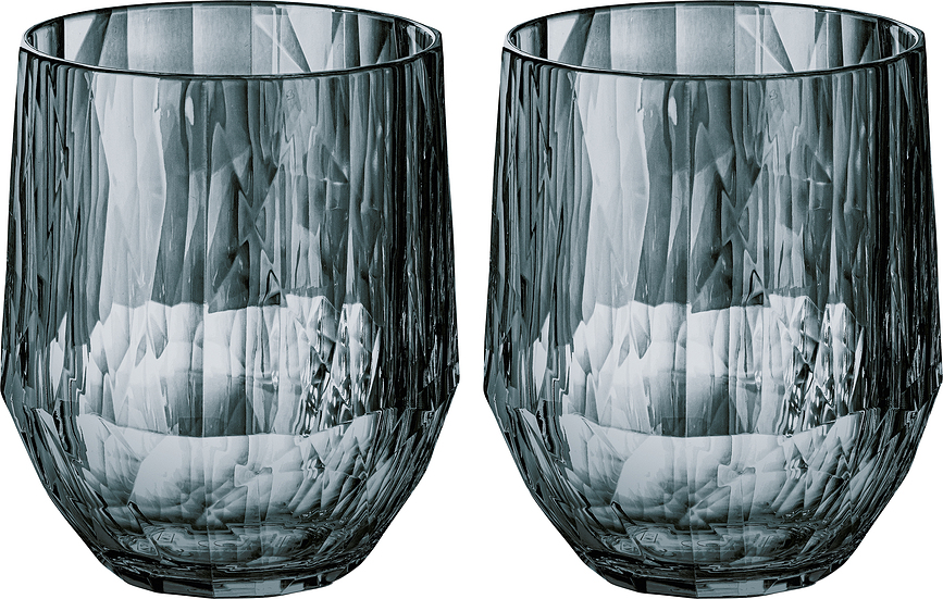 Hrnky Club No. 23 200 ml, transparentní šedá, 2 ks
