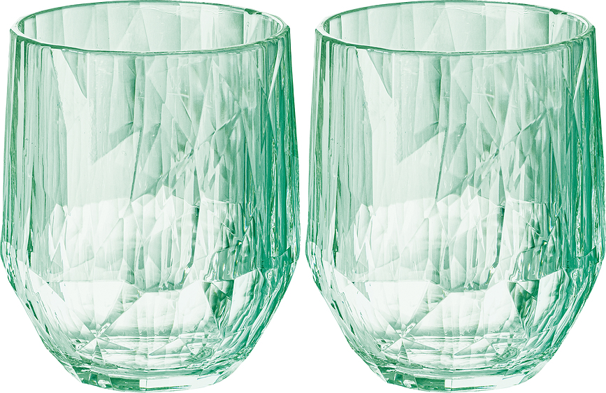 Hrnky Club No. 24 300 ml, transparentní nefritová, 2 ks.