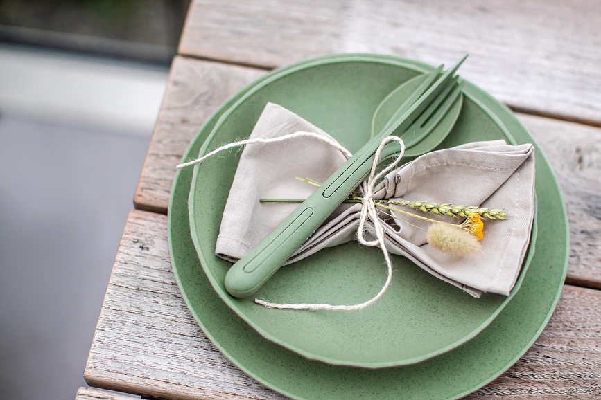 Set de Cubiertos Klikk Organic Nature 2, verde, 3 piezas