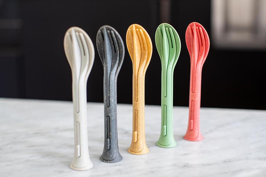 Klikk Pocket Organic Nature 2 Set de Couverts, couleur sable, Set 3 pièces