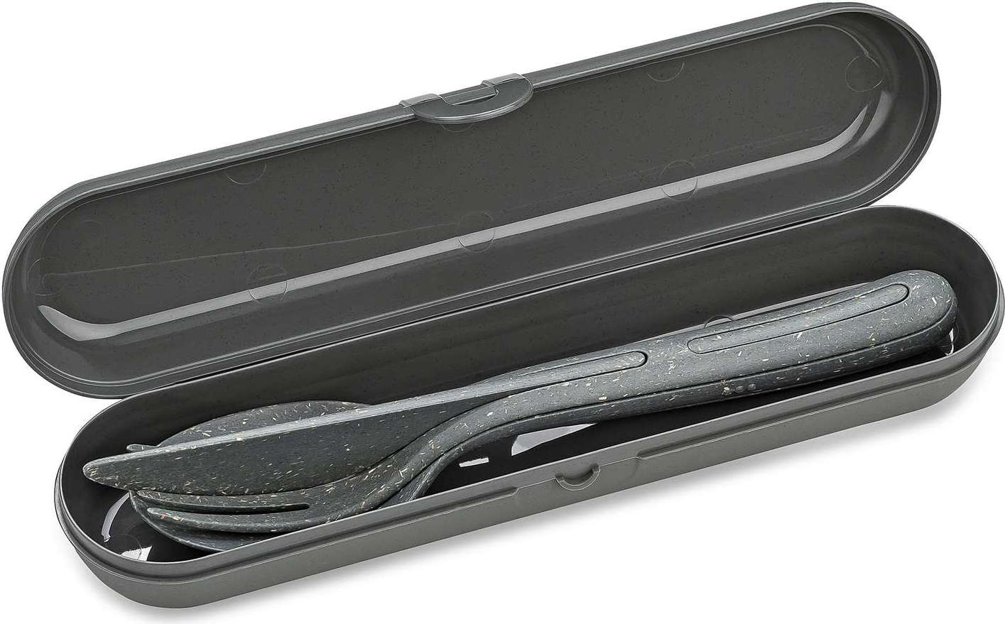 Klikk Ready Organic Nature Besteck-Set grau im Etui 4 El.