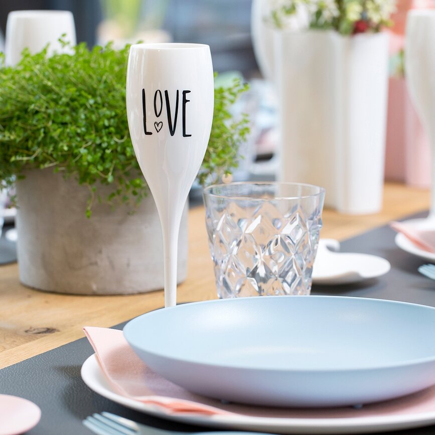 Cheers Kozarec za šampanjec, z napisom La Vie Est Nulle Sans Bulle