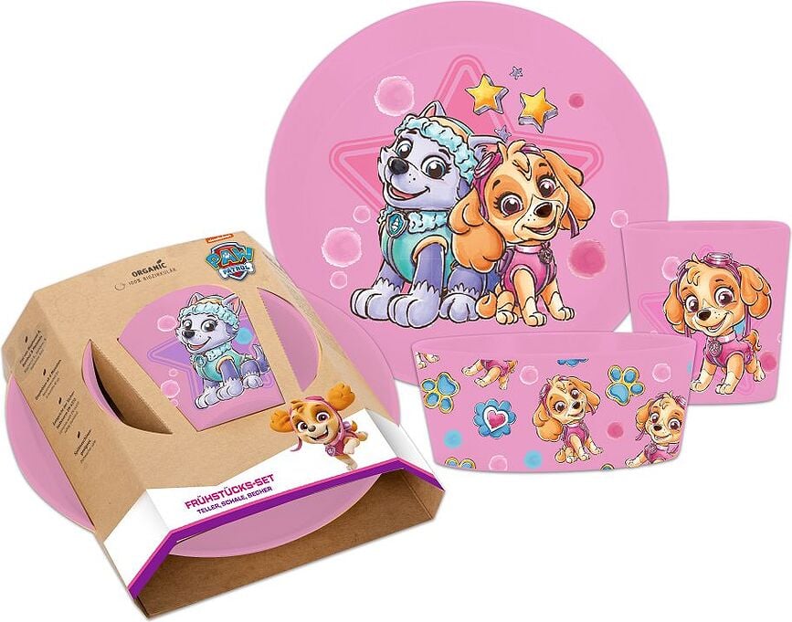 Koziol Set de Vaisselle Pat' Patrouille, rose, Set 3 pièces